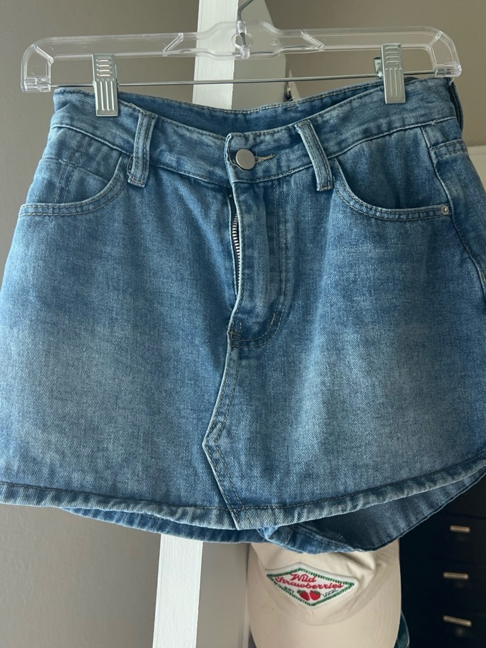 SHEIN Light Blue Denim A-Line Mini Skirt